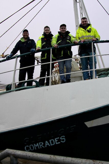 New Comrades owners Louis Polson, Owen Doogan, Gordon Smith and Ben Irvine (skipper).