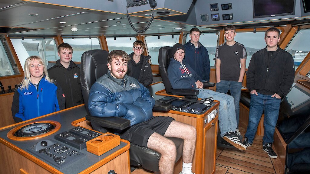 With SFA executive officer Sheila Keith (from left) are Josh Duncan, Benji Bain, Eli Gadsby, Lee Anderson, Geordie Nicolson, Sonny Anderson and Ross Ward. Mackie Reid is not pictured.